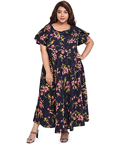 Image of OOMPH! Women's Western & Fusion wear Crepe A-Line Maxi Dress - mdfoil