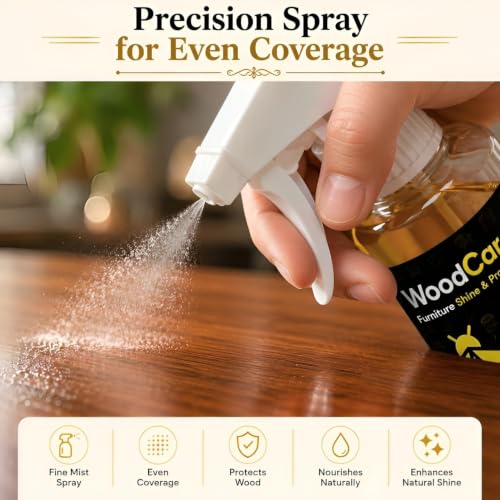 Image of Beeswax Furniture Polish Spray | Natural Wood Polish & Cleaner | Restores Shine & Protects Wooden Furniture, Tables, Chairs, Doors, Cabinets & Wood Surfaces (PACK OF 1) (WOOD CARE PACK OF 1)