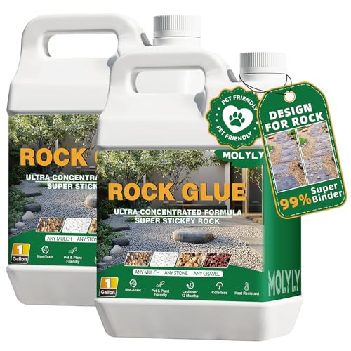 Rock Glue for Landscaping - 2 Gallon Mulch Glue, Gravel...
