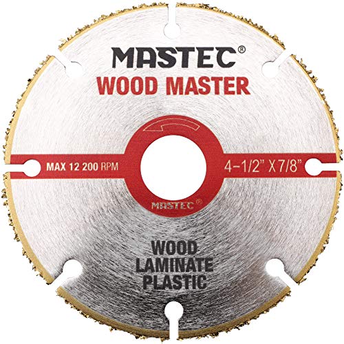 MASTEC 4 1/2 Inch Tungsten Carbide Cut off Wheel for Angle Grinders, Cutting Carving Disc for Wood Laminate Plastic with 7/8 Inch Arbor