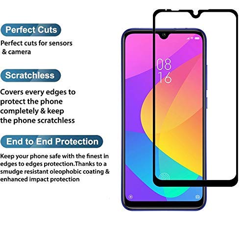 Image of Screen Protector for Motorola Moto E6 Plus / E6s (Black) Tempered Glass Edge-to-Edge 6D Screen Guard With Installation Kit