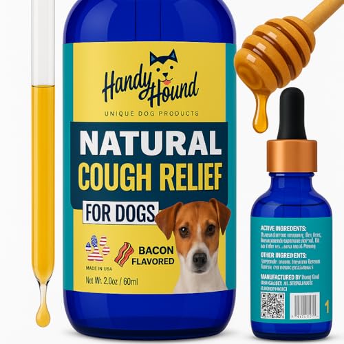 Handy Hound Dog Cough Medicine – Kennel Cough Treatment for Dogs – Manuka Honey Supplement for Dog Cough Relief, Mucus & Throat Soothing – Natural Herbal Formula – Made in USA – 2 oz