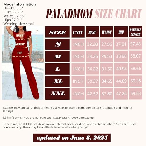 Image of PaladMom Womens Elegant Plus Size Jumpsuits Sexy Back zipper Short Sleeve Mid Waist Wide Leg Straight Rompers