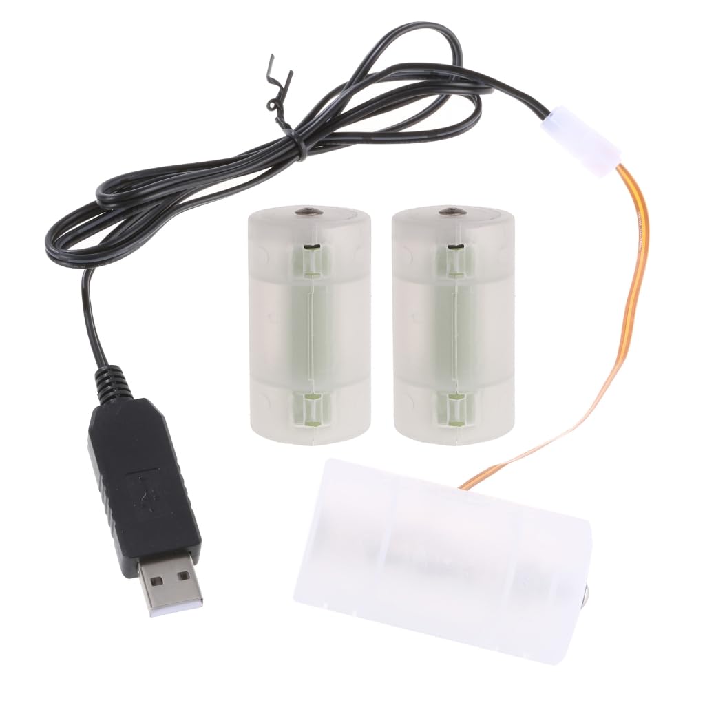 USB do 3 x LR20 D eliminatory baterii adapter kabel USB 5 V2A wejście 100 cm kabel