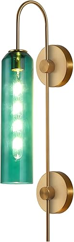 Miniatura 16 de BOKT Lámpara de Pared Moderna de Mediados de Siglo de 1 Luz Montada en Pared de Metal Dorado Cepillado Aplique de Pared Iluminación Minimalista Anti