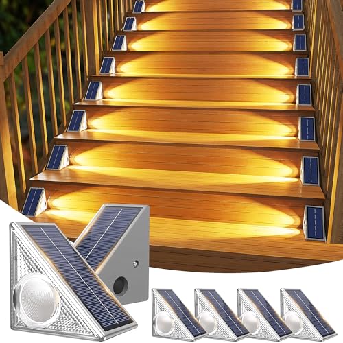 Lakey Sound Solar Lights Outdoor 6 Pack, Outside Garden Step Ligh...