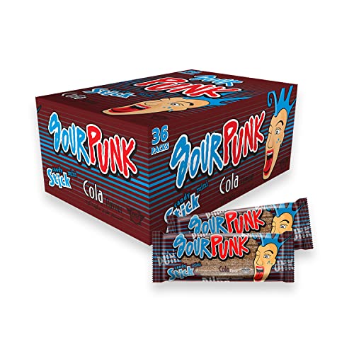 Image of Sour Punk Candy Sticks In Cola Flavor - Pack Of 36(20Grams Each), Sweet & Sour Chewy Cola Candy || Party Treats Pack || Share With Friends & Family