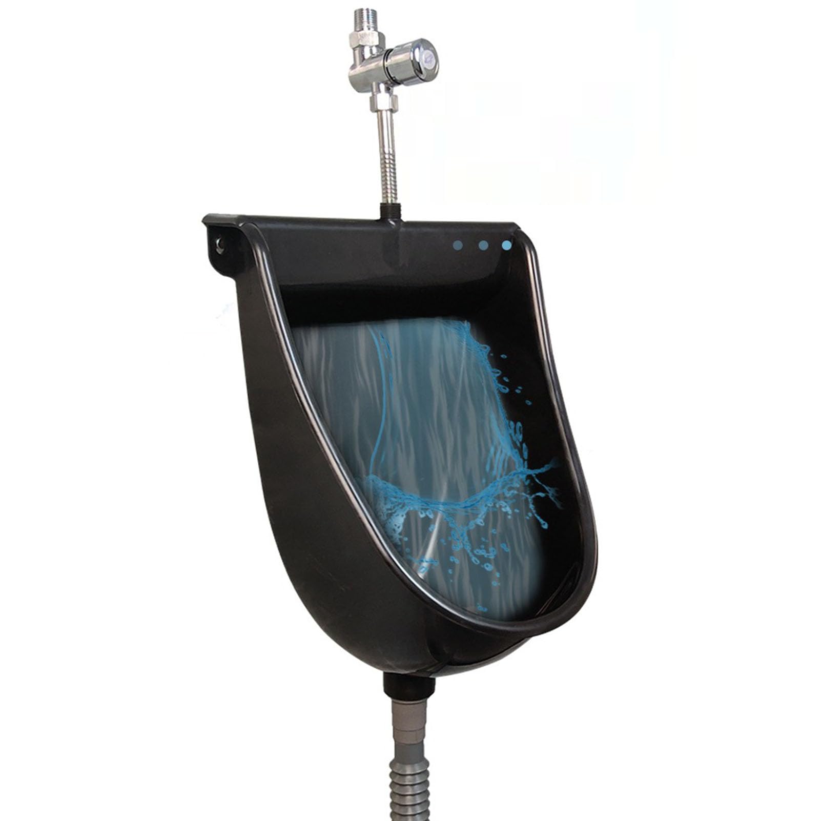 Fuduo-Shunyi Men's Black Wall Mounted Commercial Plastic Urinals Waterless Urinal With Hose And Flush Valve,Universal Washout High Efficiency Urinal Outdoor Toilet Urine Diverter, Public Bathroom Garage Adult Urinals