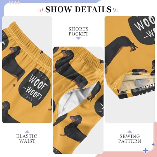 Boys' Pants Dachshund Puppy Dog Woof Flag Long Bottoms Jogger Pants Elastic Waist Trousers with Pockets S-XL4