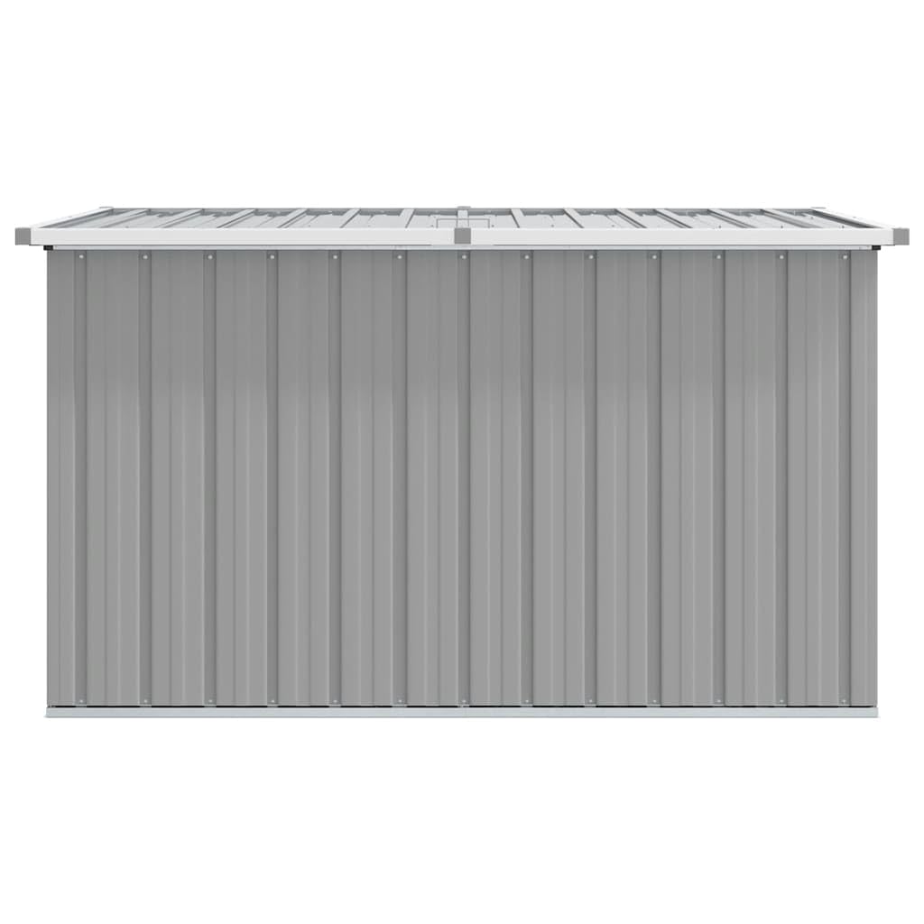 Gartenbox Grau aus verzinktem Stahl 149x99x93 cm mit Klappdeckel, wasserdicht und wetterfest für Kissen Aufbewahrung, Outdoor Stauraum, abschließbar, ideal für Balkon Terrasse und Garten