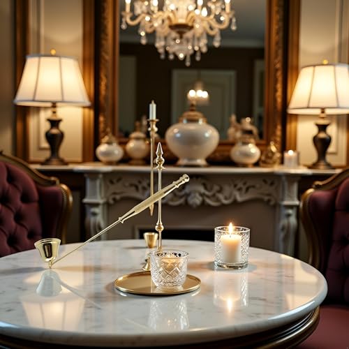 YuanHolumid Gold Metal Candle Snuffer Wick Snuffer with Long Handle Candlesnuffers Candle Sleeves Accessories