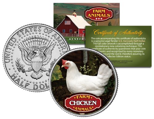 Chicken Farm Animal Genuine U.S. JFK Kennedy Half Dollar Coin