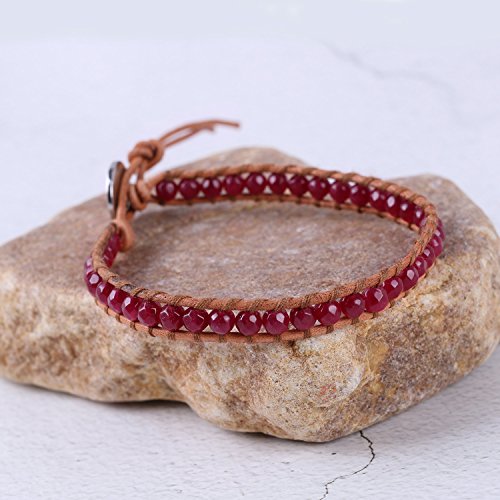 Image of KELITCH Turquoise Beaded Wrap Bracelets Bangle Handmade Charm Chain Strand Bracelet For Women