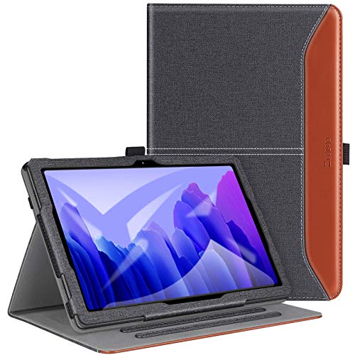 ZtotopCase Funda para Samsung Galaxy Tab A7 10.4 2020, Funda de Cuero Premium con Función Automática de Reposo/Activación, Ranura para Tarjeta de Archivo para Samsung Tab A7, Denim Negro
