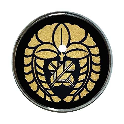 家紋 ピンバッジ 下がり藤に違い鷹の羽 家紋 ピンバッチ