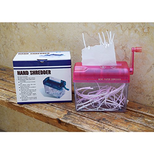 Redcolourful Mini triturador manual portátil de papel de corte de documentos, máquina manual para es