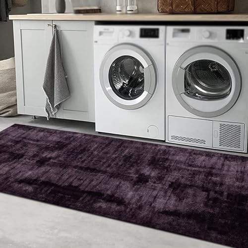 Tapis de sol abstrait violet foncé noir design pour chambre - 5