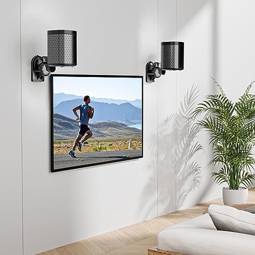 Wali Speaker Wall Mounts, Bookshelf Speaker Wall Mount Brackets, Surround Sound Speaker Mounts, Hold Up To 7.7 Lbs, (Swm602), 5 Pack, Black #TOP4