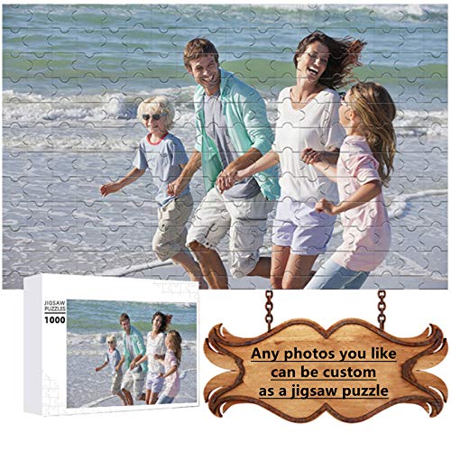 AIDEHUA Personalised Wooden Jigsaw Puzzle from Photo 1000 Pieces (Available 200 300 500 1000 1500 Pieces), Custom Customised Design Your Own Puzzles with Image Picture for Adults