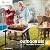 Folding Grill Cart, Metal Pizza Oven Stand Table with 2 Total Lock Casters, 3 Shelf Foldable Kitchen Island Cart ?Stainless Steel Outdoor Rolling Cart with Wheels for Home Party, Bar, Camping?Black?