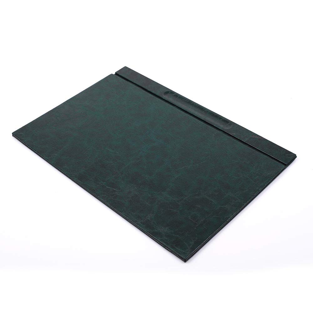 Set da scrivania in pelle, supporto per appunti, supporto per penne, sottobicchiere in pelle, 4 accessori, organizer da scrivania, accessori da scrivania, 4 pezzi (Green)