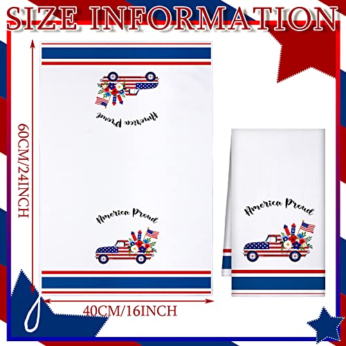 Bencailor 6 Pcs 4Th Of July Kitchen Towel Patriotic Star Stripe Absorbent Hand Towels Independence Day Gnome Dish Cloths White Blue Red Dish Microfiber Towels For Home Cleaning Baking (Bright Style) #TOP2