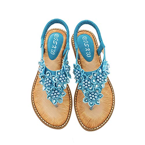 Dizadec Womens Sandals Platform Sandal 2020 New Sunflower Comfy Shoes Summer Beach Travel Shoes Fashion Sandal Ladies Shoes Blue