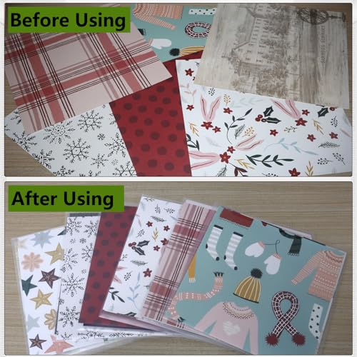 Image of Apedoixy 36 Pieces 12 x 12 Inch Paper Holders with 60 Pcs Sticky Labels,Clear Scrapbook Paper Pockets Envelopes Organization for Storage Pictures,Embellishments,Essays,Vinyl,cardstock