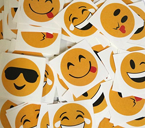 Emoji Temporary Tattoos Assorted Emoticon Prints Fun Party Item Of 144 Tattoos
