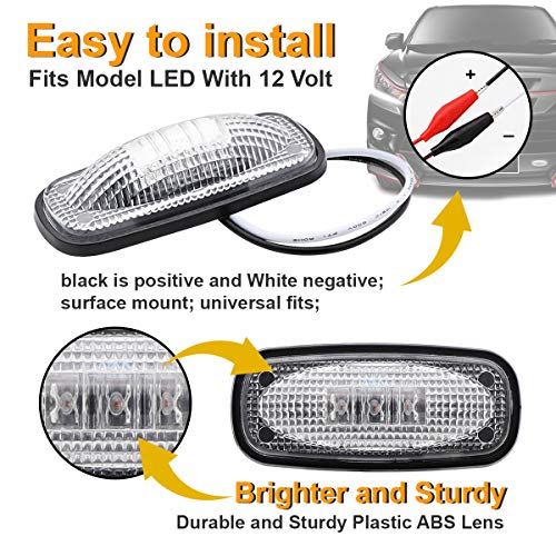 Ledvillage 4 Pcs 3.4 Inch Clear Lens 2 Amber + 2 Red Sealed Flush Mount Side Marker Lights Heavy Duty Truck Universal Pickup Dually Bed F3 Led Clearance Lamp 12V Dc Extra Bright Uk12 #TOP4