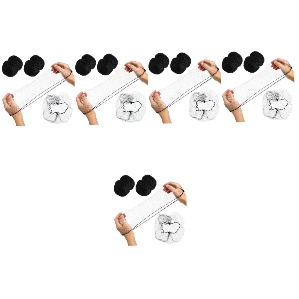 5 Sets Unsichtbares Haarnetz Elastisches Netz Schwarzes Haarnetz Küchenset Für Restaurantmitarbeiter 100 Stück * 5