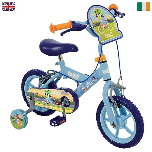 Bluey 12 Inch Kids Bike with Stabilizers Officially Licensed Sturdy Steel Frame Puncture-Proof Tires Rear Calliper Brakes Fully Enclosed Chainguard Adjustable Handlebar Seat Height Age 3+ - Image 3
