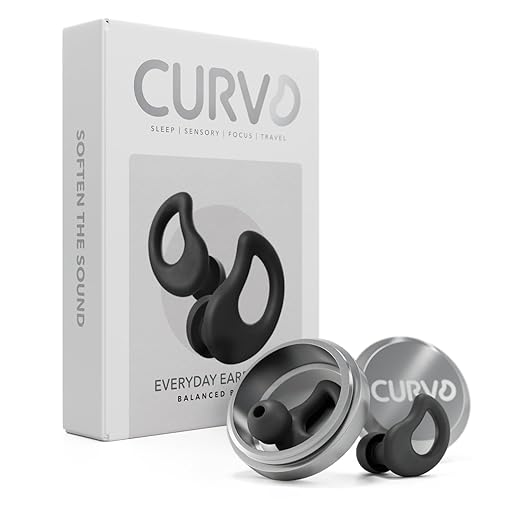 CURVD Everyday Earplugs – Ultra Soft, Customizable Sleep, Travel, Sensitivity, Noise Protection, for Sound Canceling Isolation, up to -30dB Reduction, NRR 15, Reusable and Sustainable (Cloud)