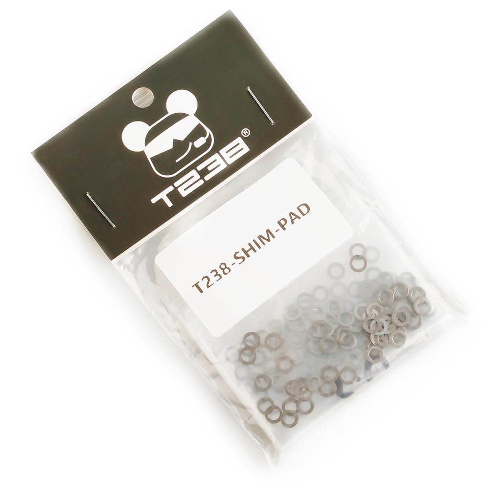 Lot de 250 cales en acier M3 x 5 mm pour boîtes de vitesses Airsoft AEG Ver.2/3/7 (0,1 mm, 0,2 mm, 0,3 mm, 0,5 mm d'épaisseur)