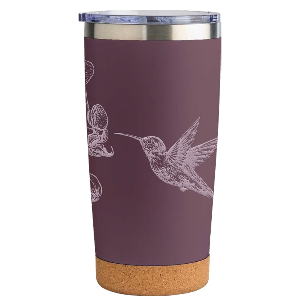 Amazon.com | San Diego Zoo Hummingbird & Orchids Cork Bottom Tumbler, Matte  Plum with Hummingbird Design, 24 oz Stainless Steel, Slide-Top Lid: Tumblers  & Water Glasses