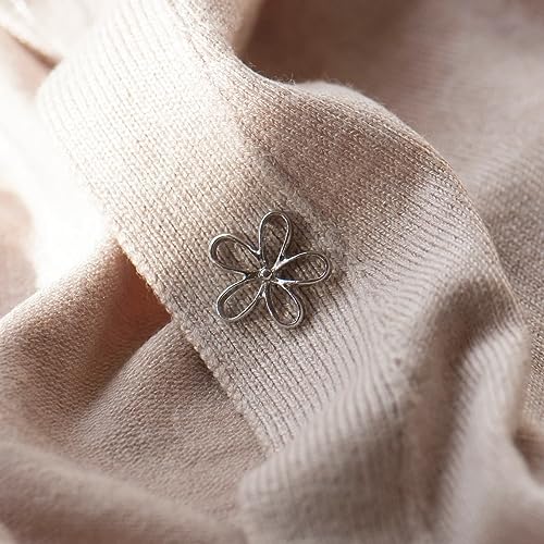 6 Daisy Flower Modesty Pins - Gold & Silver, Dainty Lapel Pins for Scarf, Bag, Pocket or Cardigan3