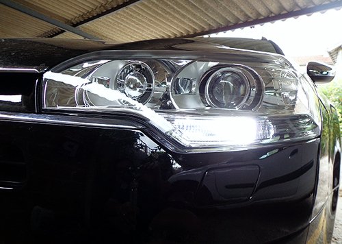 RZG 2 x biała żarówka HP24W HPY24W G4 50 W LED światło boczne do jazdy dziennej DRL dla C5 3008 5008