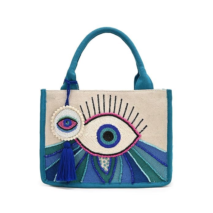 Handbag for Women Evil Eye Embellished Mini Tote Bag, Ladies Shoulder Bag, Stylish Bag with Sling Strap, Compact Mini Tote Bag for Women, Fashion Handcrafted Handbag-image-20