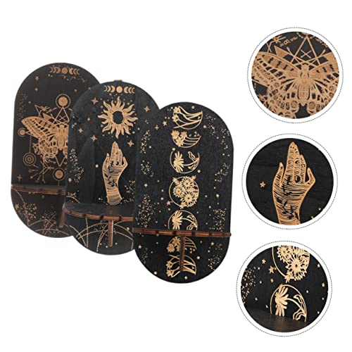Alipis Decoração Preta 9 Pçs Suporte De Exibição De Cristal Moldura De Mão Madeira Boêmia Decoração