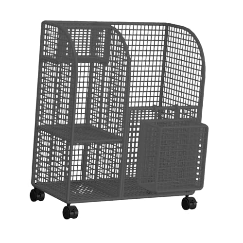 Menolana Workout Equipment Organizer, Vertical Large Capacity Home Gym Storage Organizer with Wheels, Black