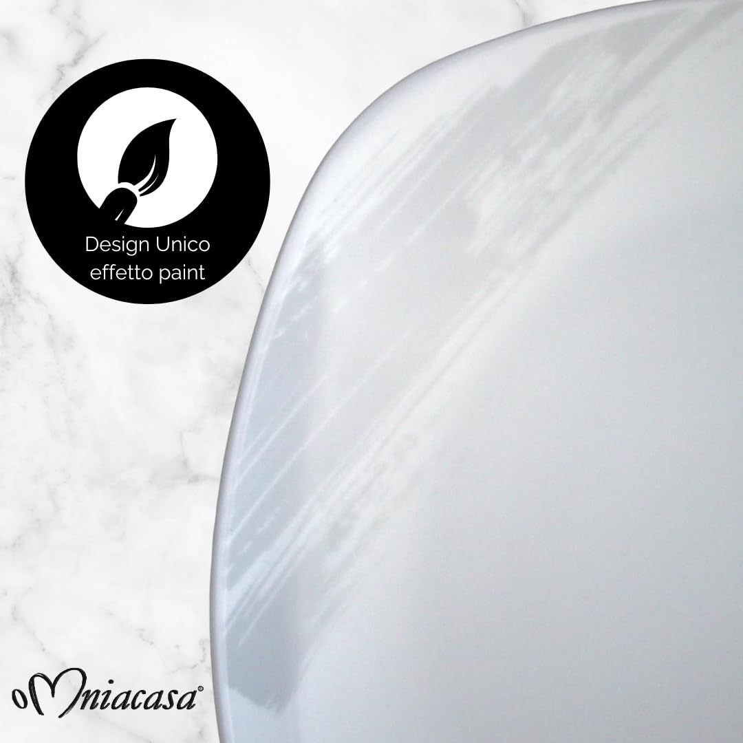 Set di Piatti Paint Da Tavola in Porcellana Resistente Design Moderno, 18 Pezzi Per 6 Persone, Bianco e Grigio, Per Uso Quotidiano, Per Lavastoviglie.