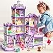 TASTIEN Princess Doll House, 4-Story Dollhouse with Glow in The Dark, Doll House Playset with 2 Dolls, 12 Play Areas, Fully Furniture & Accessories, Toys for 3 4 5 6 7 8 9Year Old Girls Gift, Purple