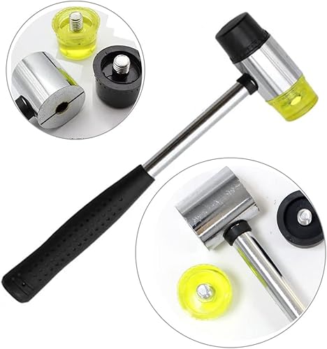 Miniatura 4 de 5 herramientas de tachuelas de tapicería, mazo de tapicería de doble cara con 2 cabezales de goma de repuesto, elevador de tachuelas y alicates de