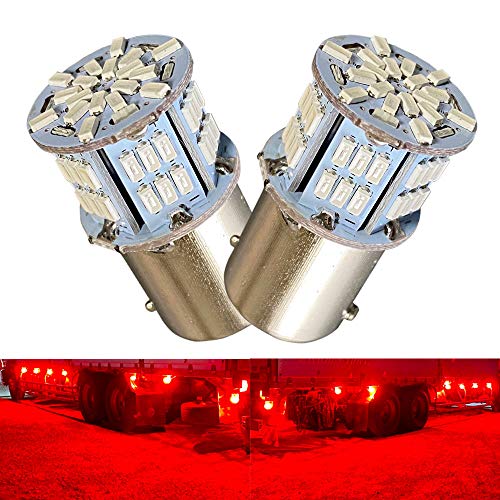 Discover winds 超高輝度 S25 G18 シングル 12V 24V 兼用 バイクからトラックまで!3014 54SMD LEDバルブ レッド 2個