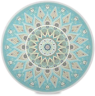 xigua 6PCS Mandala Place Mats Round Placemat Heat-Resistant Placemat Dining Table Mat Circle Shape 15.4" for Kitchen/Dinner/Party/Restaurant