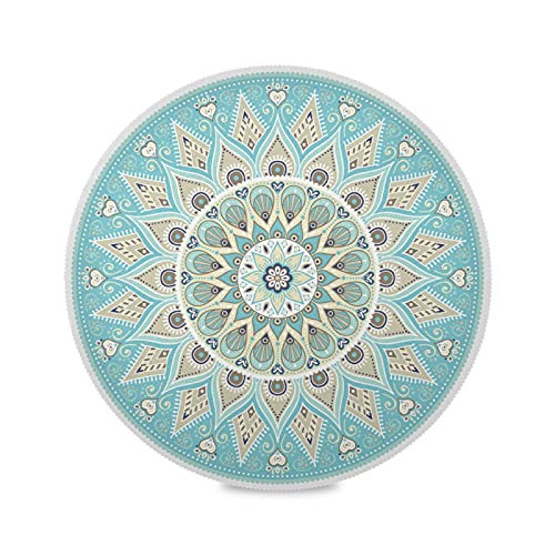 Xigua 6Pcs Mandala Place Mats Round Placemat Heat-Resistant Placemat Dining Table Mat Circle Shape 15.4" For Kitchen/Dinner/Party/Restaurant #TOP1