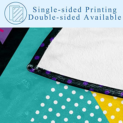 Couverture douce motifs triangles 150x100 cm pour lit et canapé