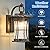 EERU Outdoor Wall Sconces Light Fixtures Exterior Wall Lantern Outside House Lamps Waterproof Black Metal with Clear Seeded Glass, Perfect for Exterior Porch Patio House