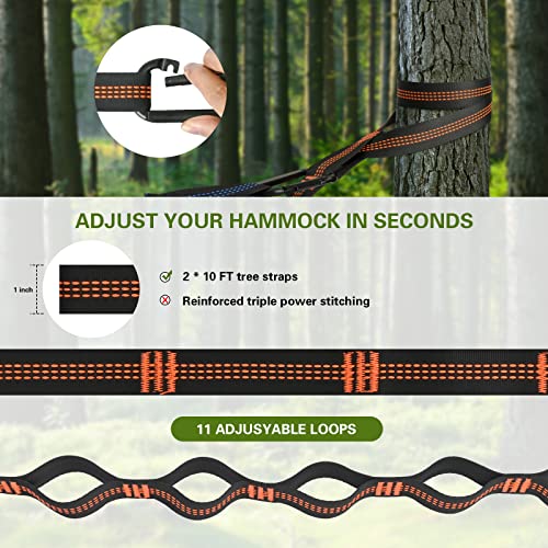 Yoomo Camping Hammock With Mosquito Net, Support 780Lbs, Portable Hammocks With 2 * 10Ft Tree Straps For Hiking, Backpacking, Camping, Travel, Beach #TOP1