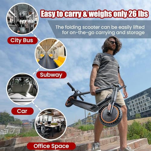 Electric Scooter for Adults, 8.5″ Solid Tires, 350/500W